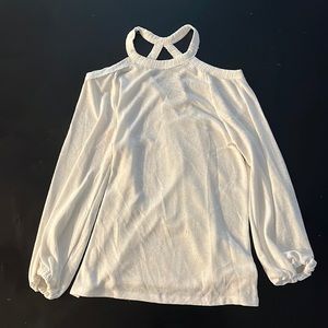Doe & Rae Long-Sleeve White Shirt, Size Large